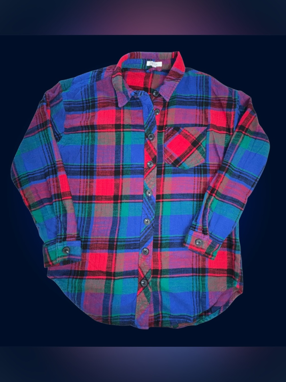 Maurices Cabin Plaid Boyfriend Tunic Flannel Shirt Colorful 100% Cotton XS - Picture 7 of 12